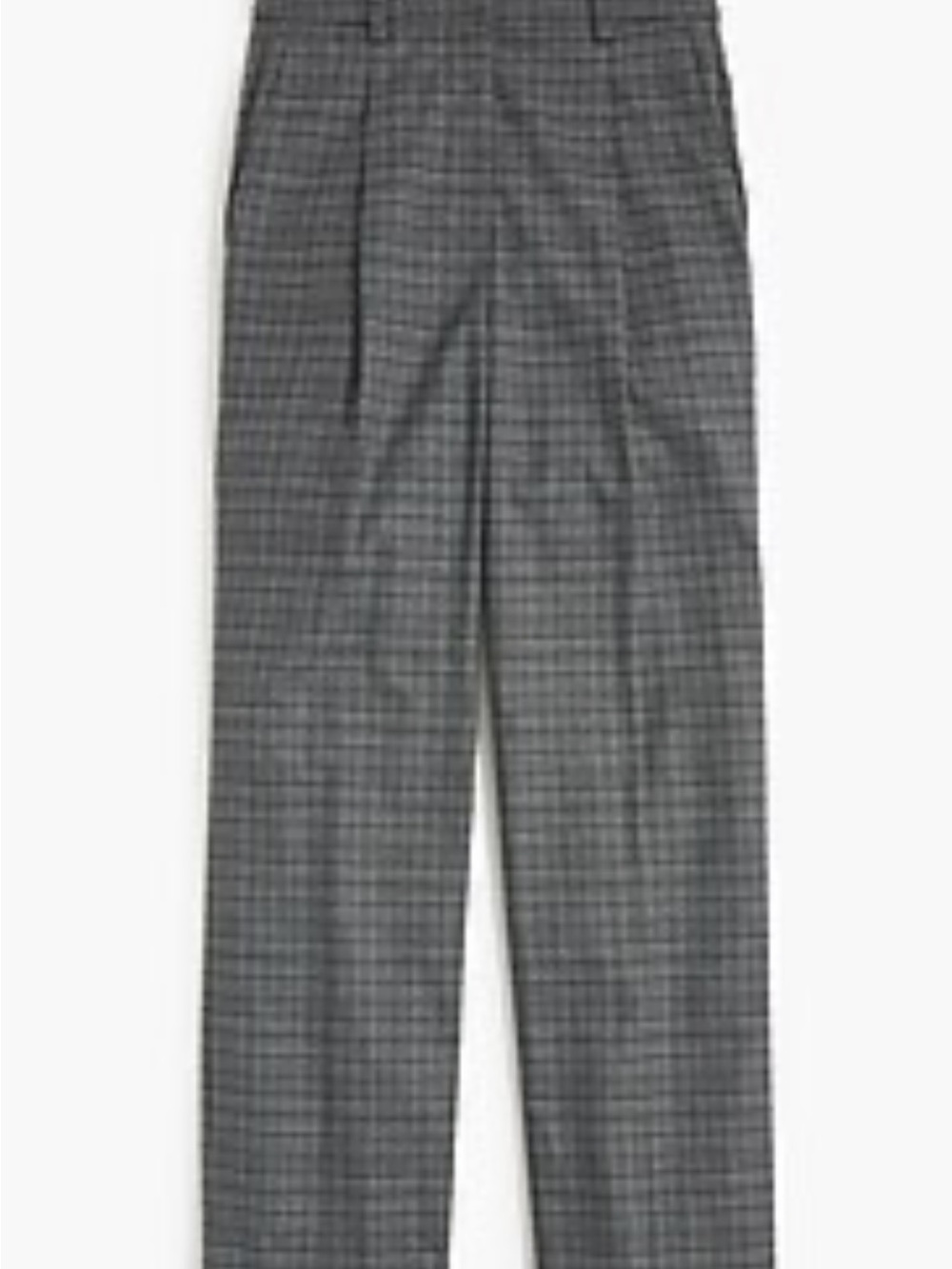 J. Crew Gray Plaid Wide-Leg Trousers